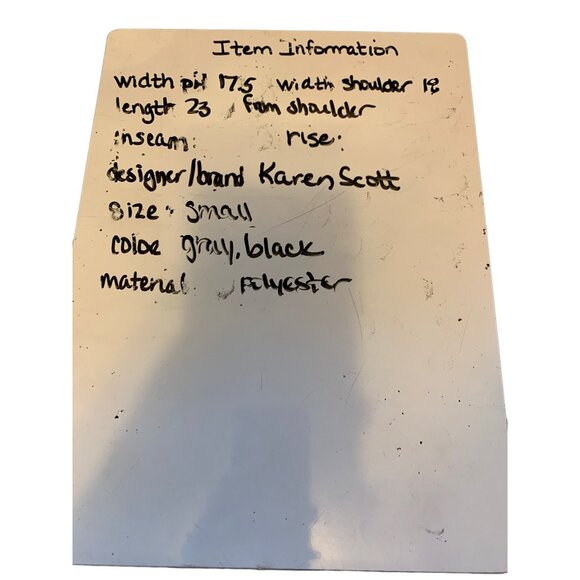 ๐ 2/$20 ๐ Soft Block Stripe Karen Scott Sweater Black & Gray sz S - Picture 3 of 5